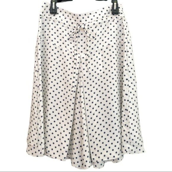LANVIN Silk Polka Dot Skirt / Culottes Ecru / Blue - Size 42 FR/10 US - Picture 10 of 11